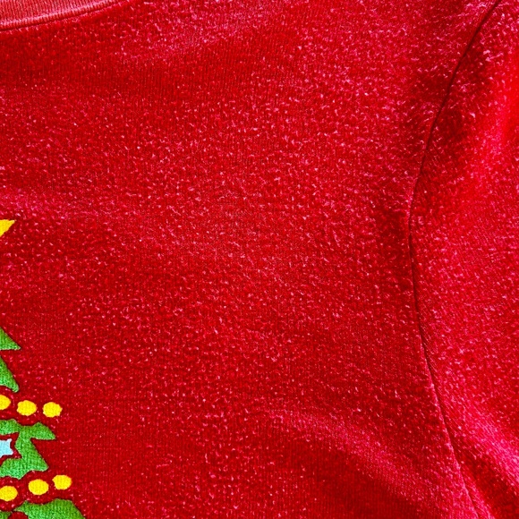 Wildfox Red Christmas Tree Baggy Beach Jumper Size Large - Picture 5 of 13